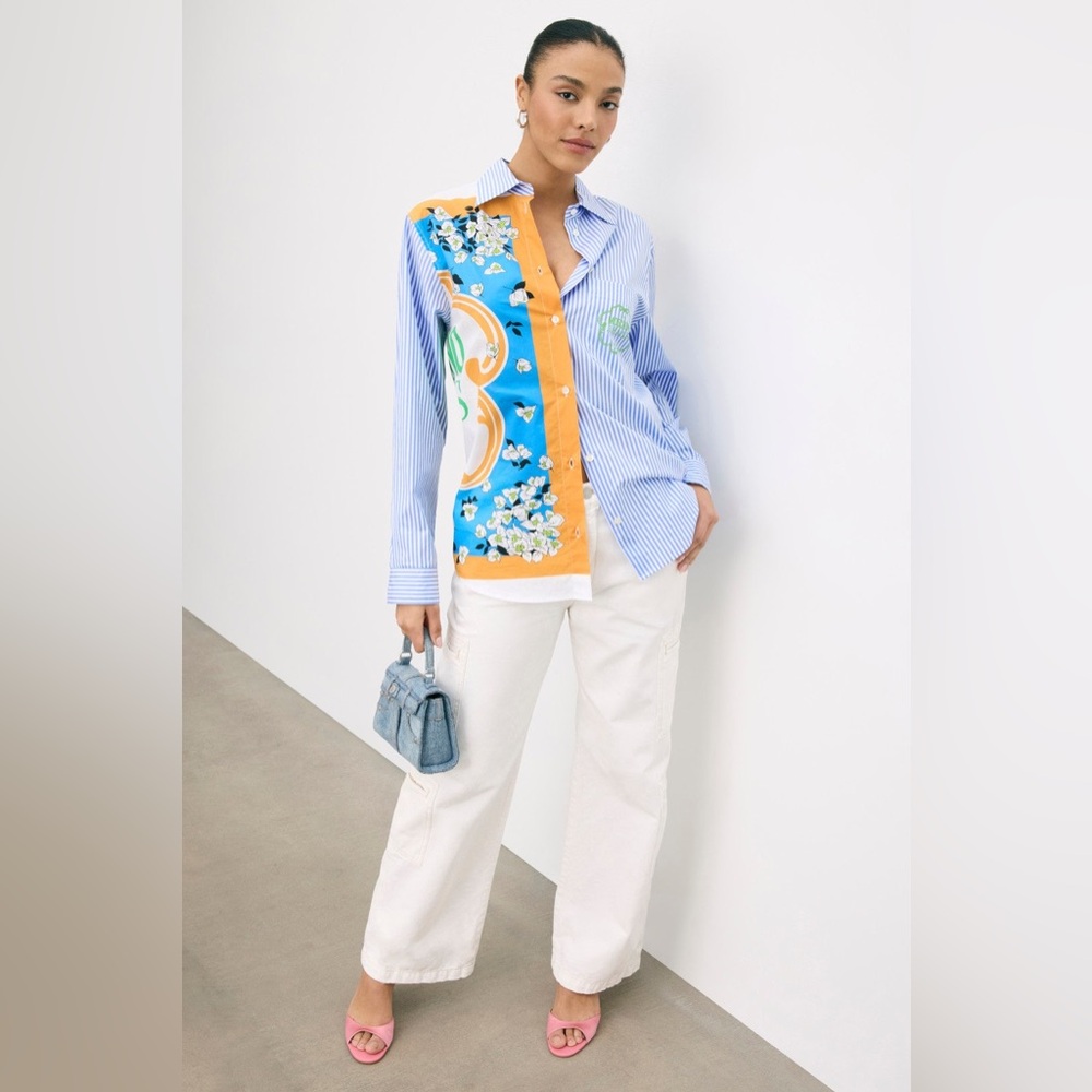Moschino Jeans Shirt In Striped Poplin